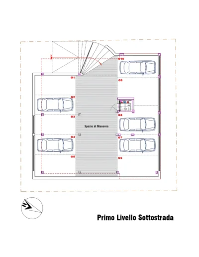 Piano primo livello sotto strada Residenza Zephyr a Tortoreto